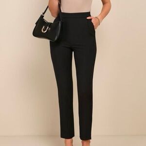 NWT Lulu’s Kick It High Waist Trouser Pants Black